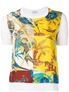 Salvatore Ferragamo Sumatra Print Knit Top - White