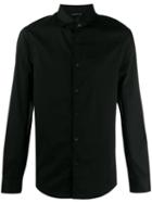 Emporio Armani Long Sleeved Cotton Shirt - Black