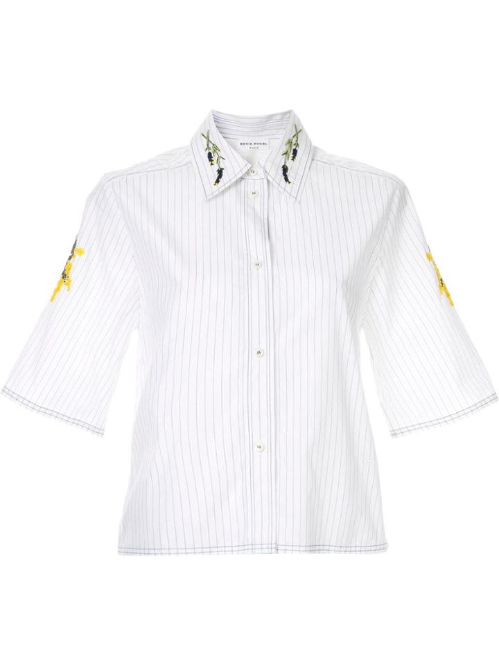Sonia Rykiel Embroidered Short-sleeve Shirt - White