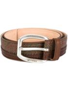 Etro Paisley Print Belt, Men's, Size: 105, Brown, Cotton/polyester/polyurethane/calf Leather