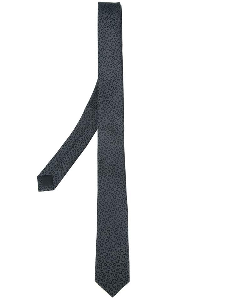 Saint Laurent Babycat Printed Slim Tie