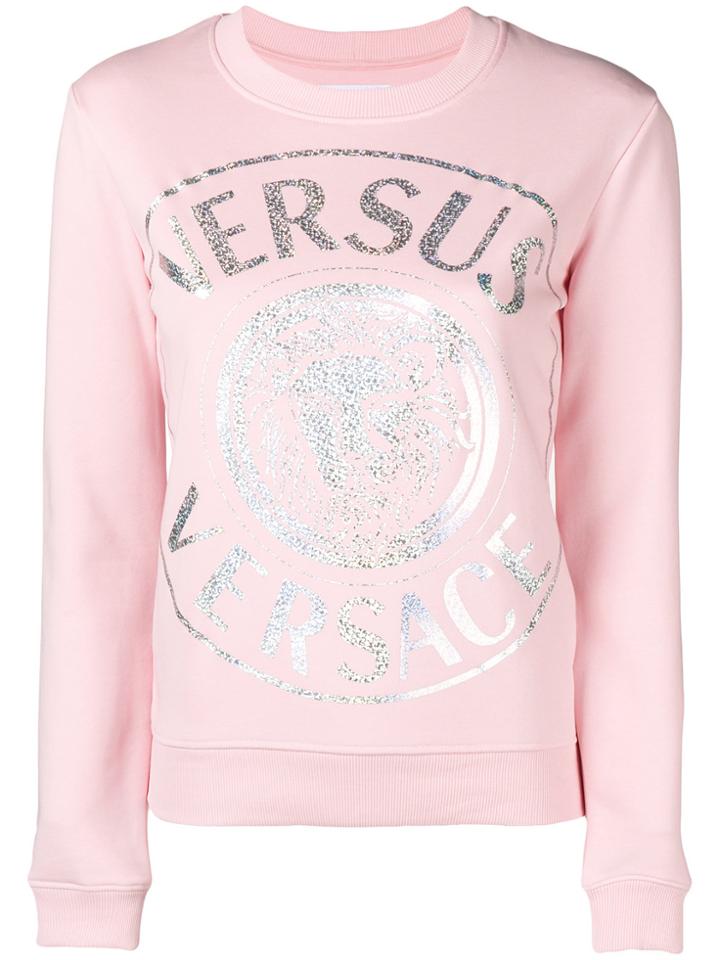 Versus Metallic Logo Sweatshirt - Pink & Purple