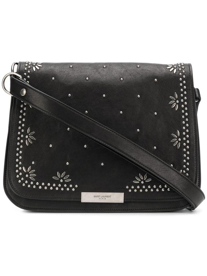 Saint Laurent Studded Shoulder Bag - Black