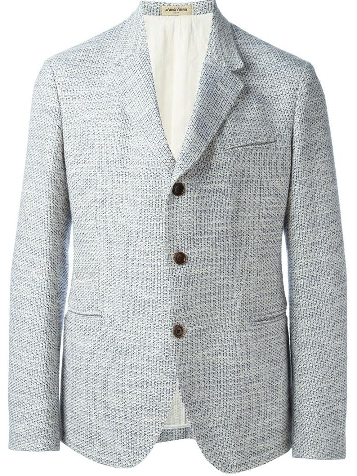 Al Duca D'aosta 1902 Three Button Blazer, Men's, Size: 48, White, Cotton