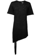 Destroyed Effect T-shirt, Men's, Size: Large, Black, Cotton, Unravel Project