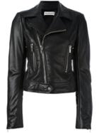 Balenciaga Zipped Biker Jacket, Women's, Size: 38, Black, Lamb Skin/rayon