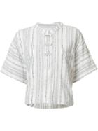 Derek Lam 10 Crosby Striped Shift T-shirt, Women's, Size: Medium, White, Cotton/linen/flax