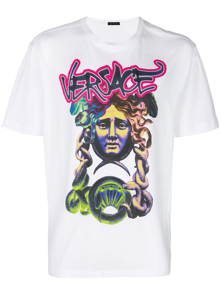 Versace Graffiti Print T-shirt - White