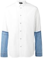 No21 Denim Sleeves Shirt, Men's, Size: Medium, White, Cotton