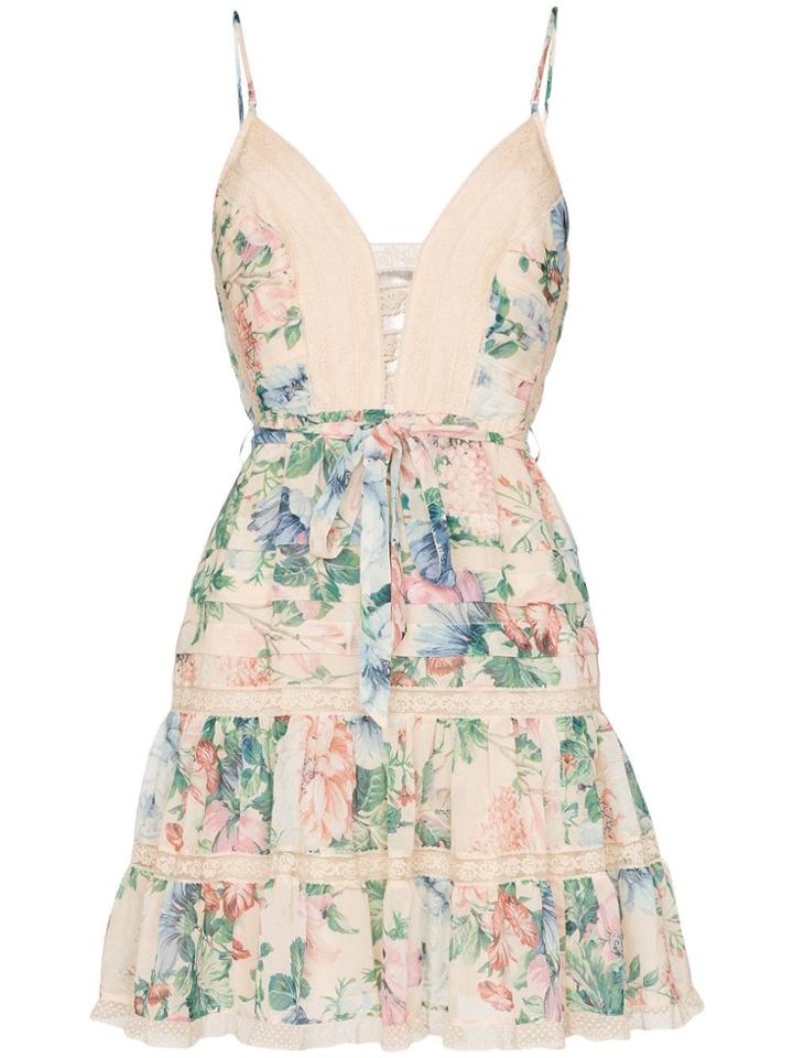 Zimmermann Verity Floral Mini Dress - Cream Floral