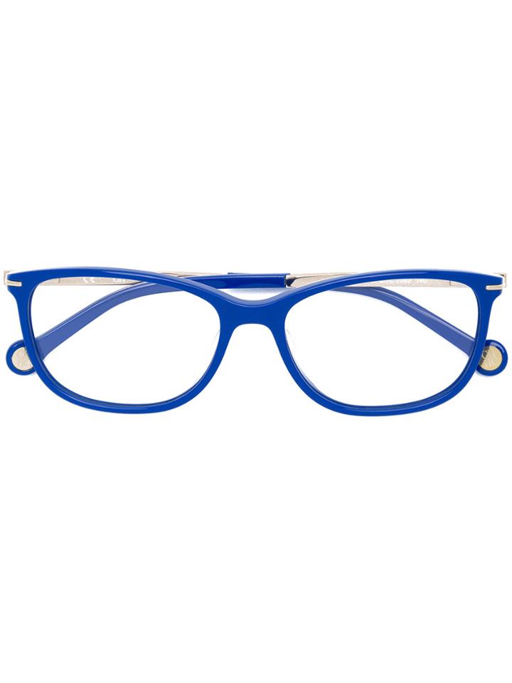Carolina Herrera Rectangular-frame Glasses - Blue