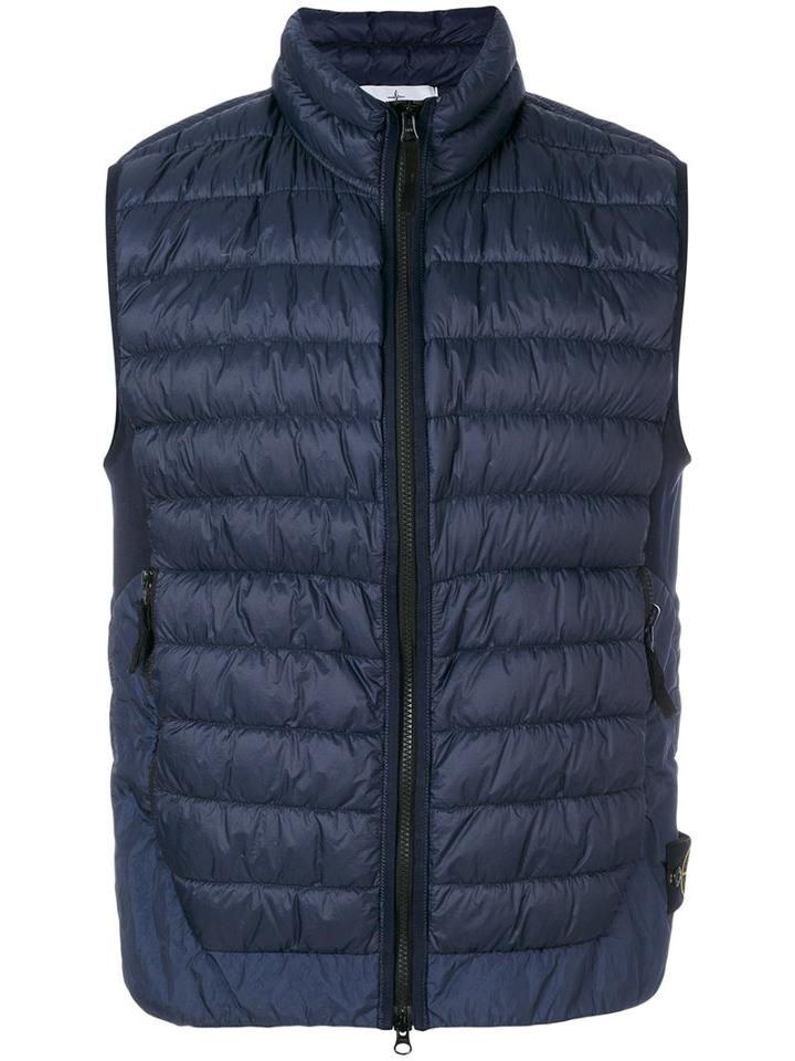 Stone Island - Padded Gilet - Men - Polyamide/polyurethane Resin/feather - S, Blue, Polyamide/polyurethane Resin/feather