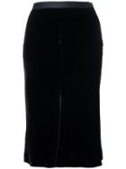 T By Alexander Wang Velvet Midi Skirt, Women's, Size: 6, Black, Silk/rayon