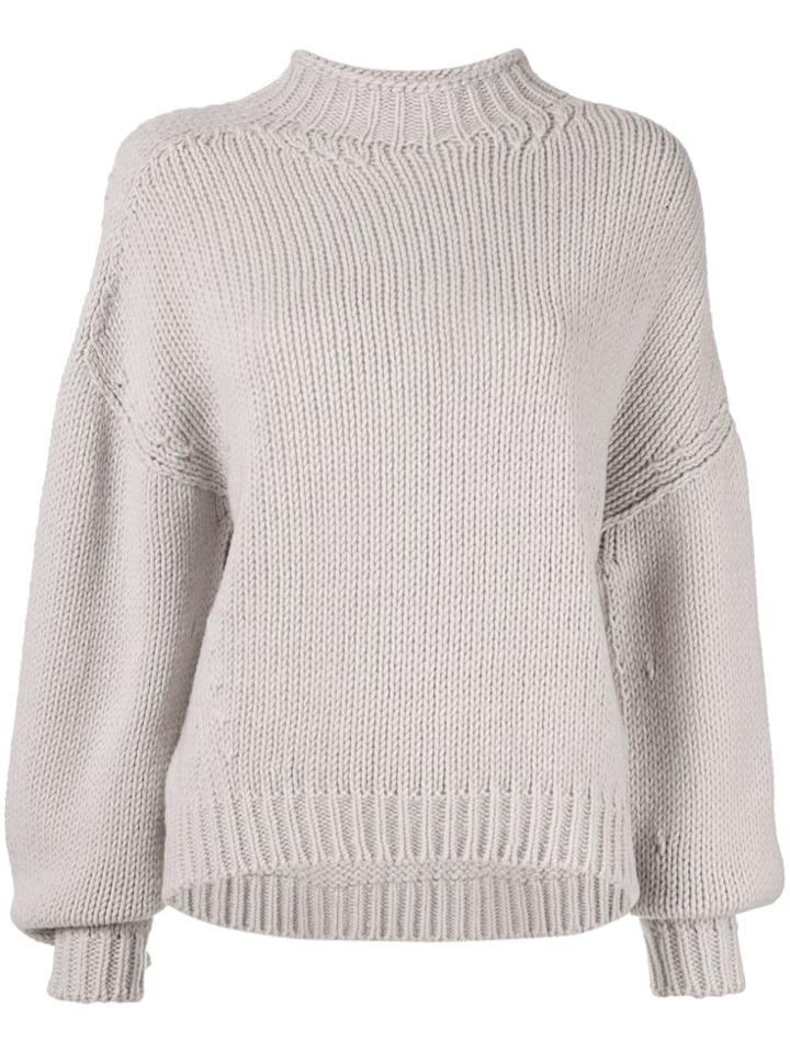 Le Ciel Bleu Loose Fit Knitted Jumper - Grey