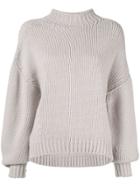 Le Ciel Bleu Loose Fit Knitted Jumper - Grey