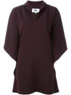 Mm6 Maison Margiela Notched Lapel Dress, Women's, Size: Medium, Pink/purple, Polyester/spandex/elastane