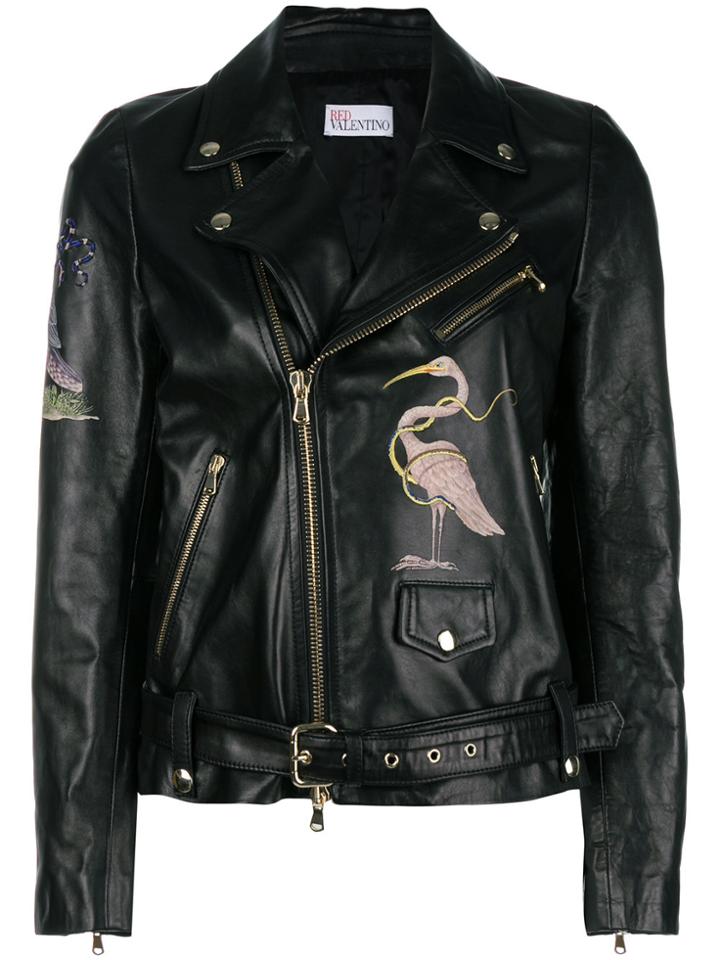 Red Valentino Flamingo Zipped Jacket - Black