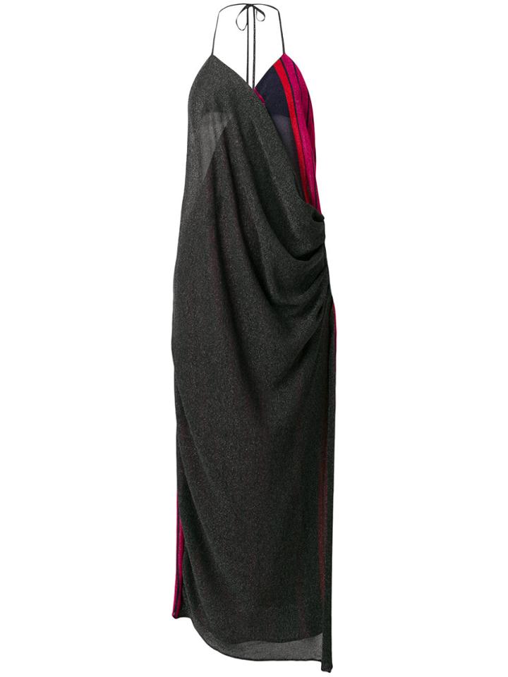 Circus Hotel Draped Halter-neck Midi Dress - Grey