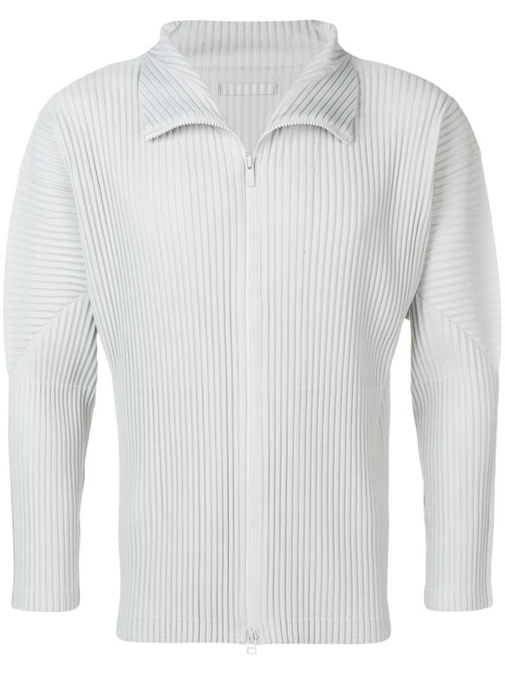 Homme Plissé Issey Miyake Zipped Pleated Jacket - Grey