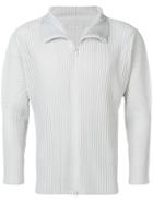 Homme Plissé Issey Miyake Zipped Pleated Jacket - Grey