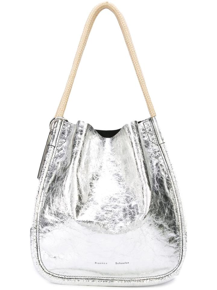 Proenza Schouler Metallic L Tote - Silver