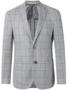 Corneliani - Checked Button Front Blazer - Men - Cotton - 54, Grey, Cotton