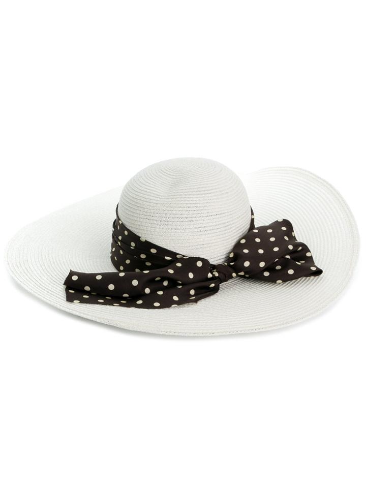 Maison Michel Round Summer Hat - White