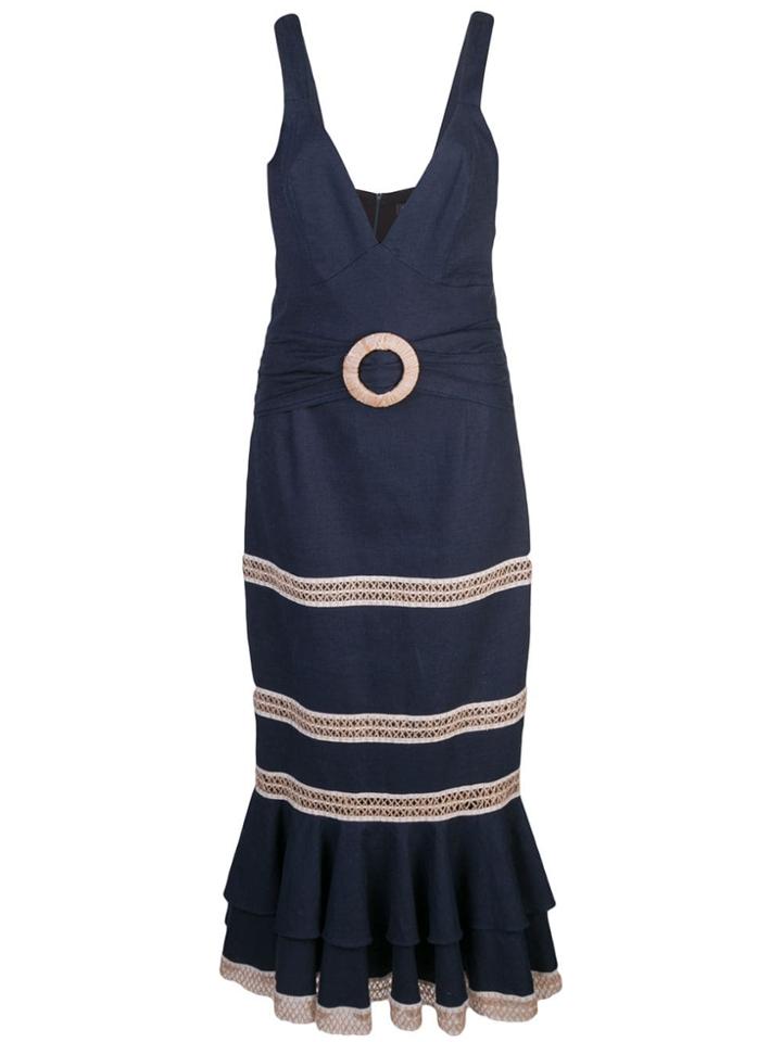 Patbo Jute Trim Midi Dress - Blue