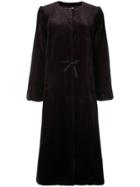 Oscar De La Renta Dyed Grooved Fur Coat - Pink & Purple