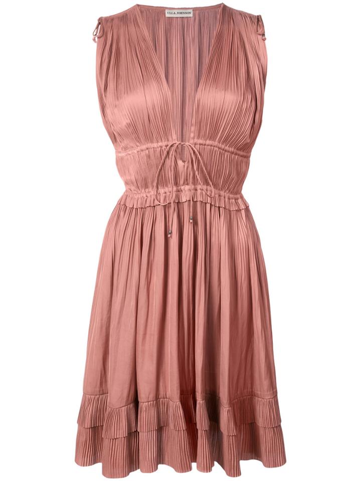 Ulla Johnson Giselle V-neck Dress - Pink & Purple