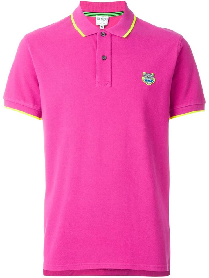 Kenzo 'tiger' Polo Shirt, Men's, Size: Xs, Pink/purple, Cotton