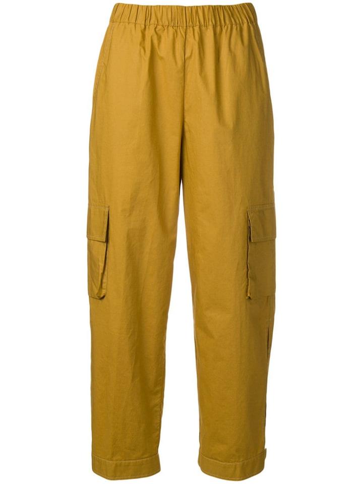 Semicouture Cropped Cargo Trousers - Yellow