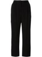 Mcq Alexander Mcqueen Satin Waistband Cropped Trousers, Women's, Size: 40, Black, Triacetate/polyester