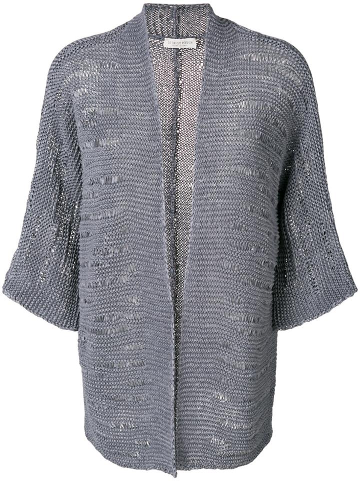 Le Tricot Perugia Open Cardigan - Grey