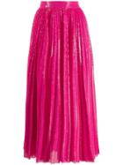 Msgm Sequin Pleated Skirt - Pink