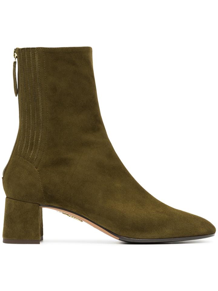 Aquazzura Green Saint Honore 50 Suede Leather Boots