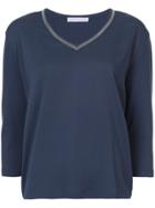 Fabiana Filippi V-neck T-shirt - Blue