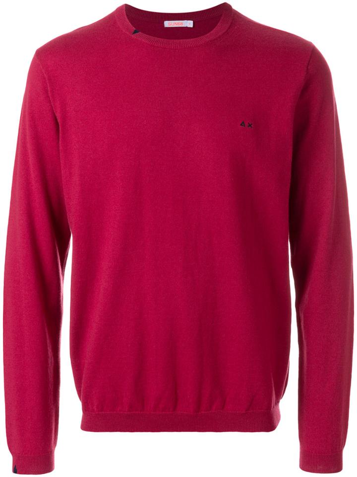 Sun 68 Crew Neck Jumper - Red