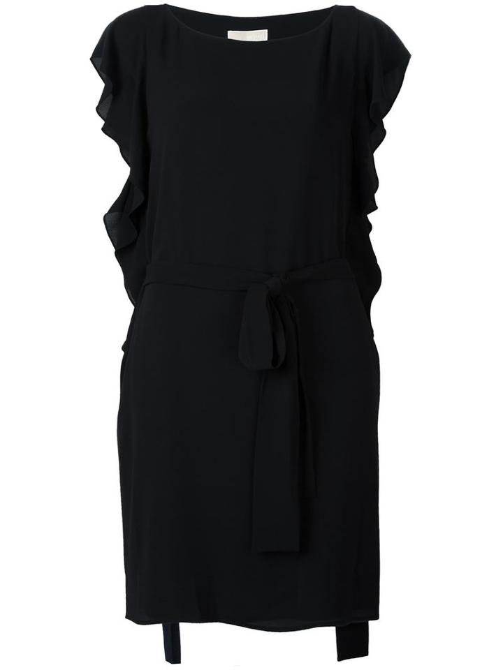 Michael Michael Kors Ruffled Dress, Women's, Size: Medium, Black, Polyester/spandex/elastane