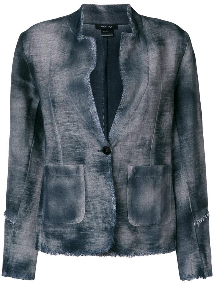 Avant Toi Overdyed Raw Edge Blazer - Grey