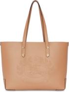 Burberry Small Embossed Crest Leather Tote - Neutrals