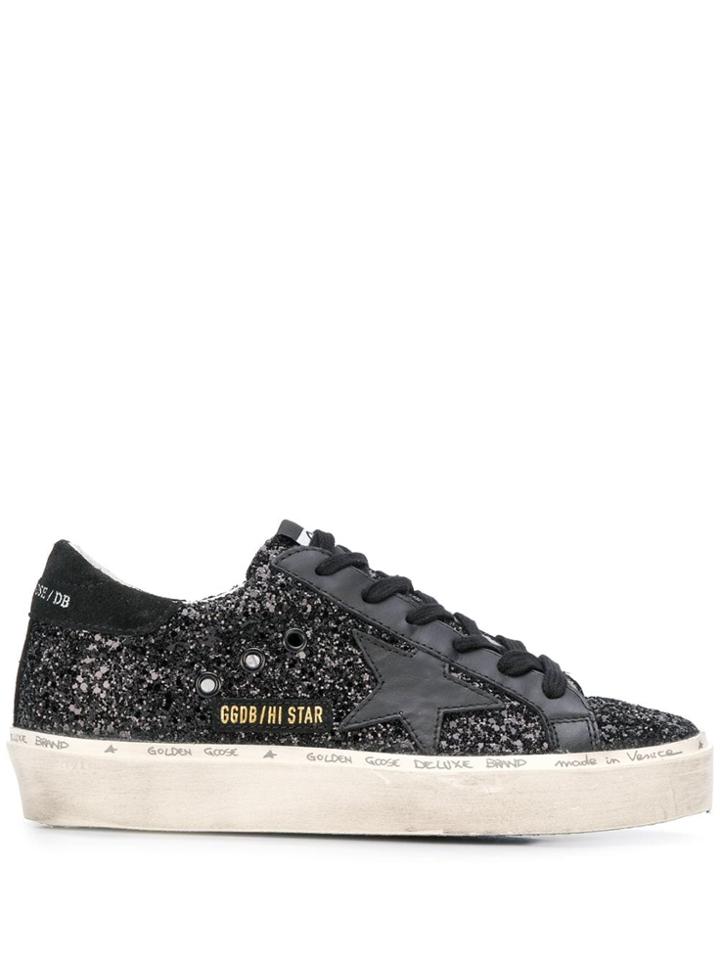 Golden Goose Golden Goose G35ws945k6 K6 Black Glitter Black Star