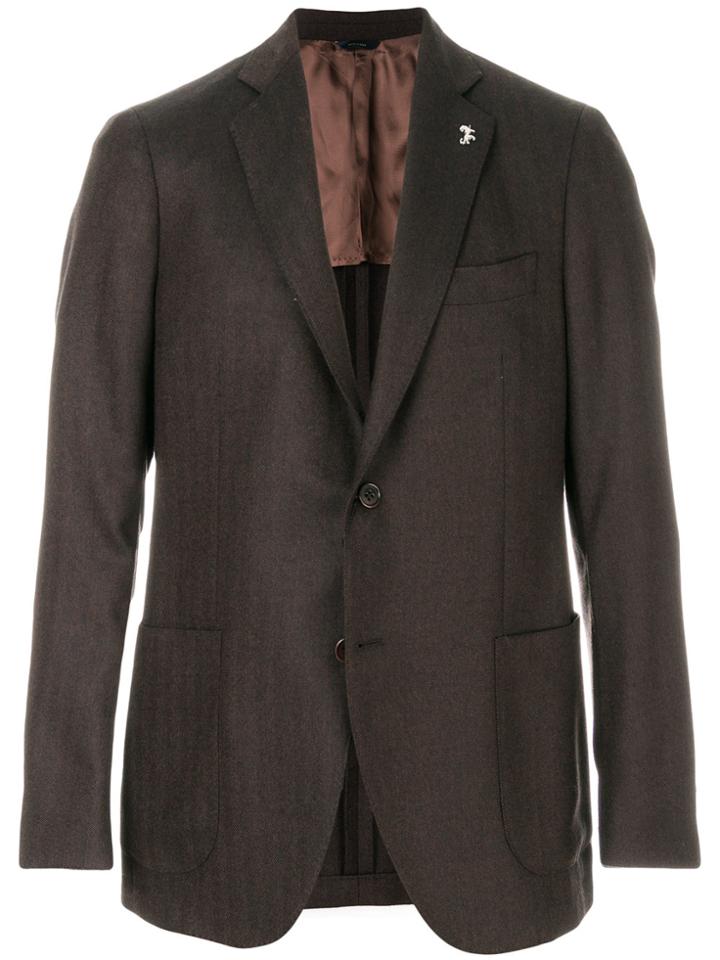 Tombolini Classic Single-breasted Blazer - Brown