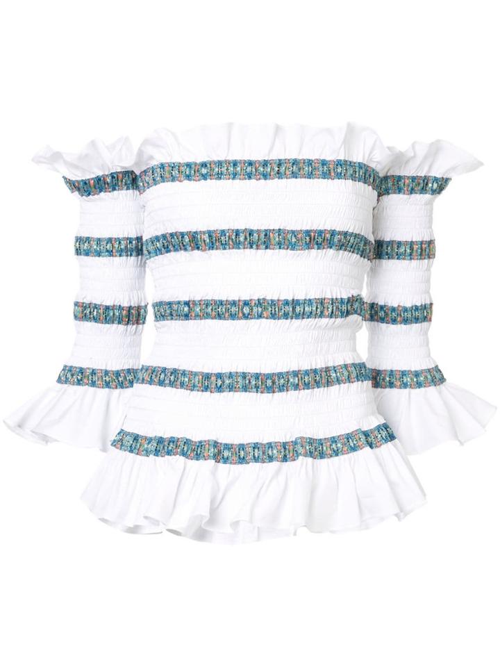 Caroline Constas Claudia Elasticated Blouse - White