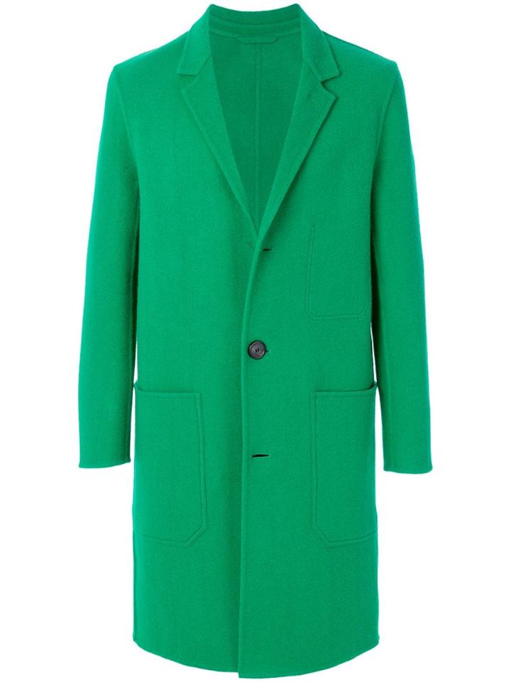 Ami Paris Double Face Construction Coat - Green