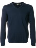 Boss Hugo Boss V-neck Sweater - Blue