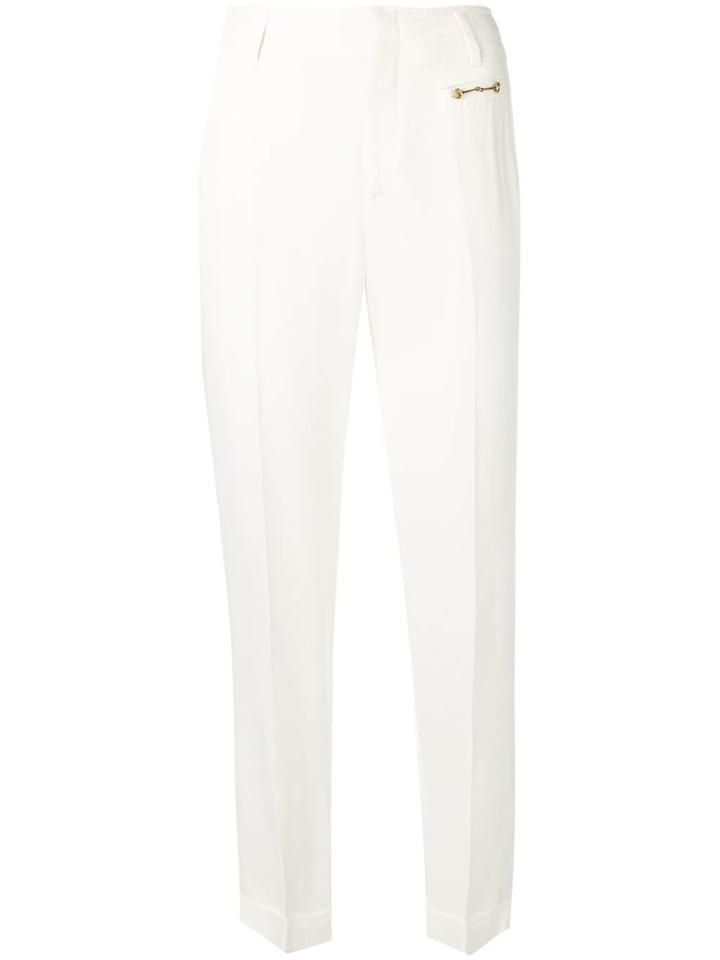 Gucci Vintage Cropped Slim-fit Trousers - White