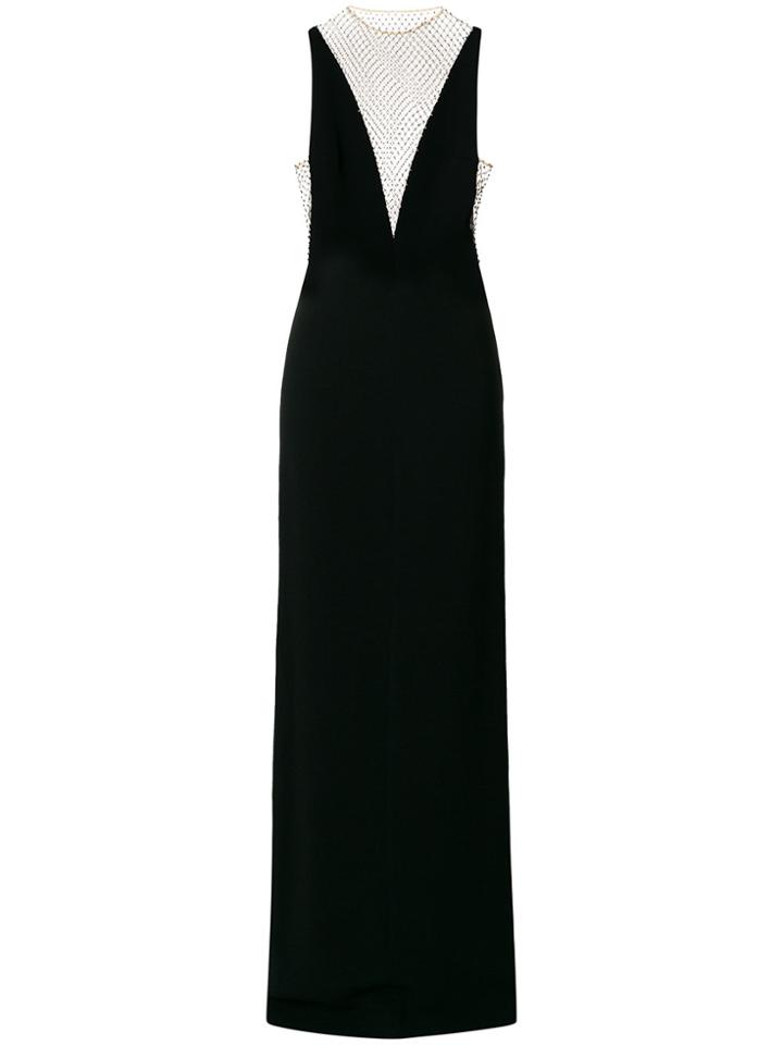 Stella Mccartney Embellished V-neck Gown - Black