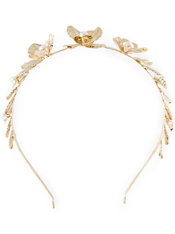 Rosantica Floral Detail Headband - Metallic