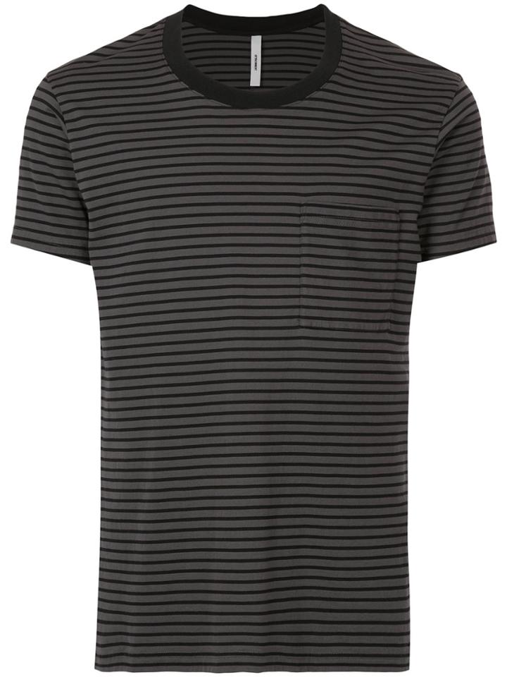 Attachment Striped Fitted T-shirt - Black